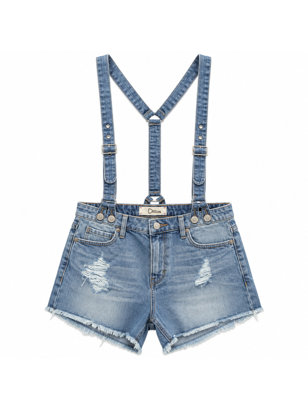 Dittos Clarissa Light Wash Deconstructed Overalls Size 28